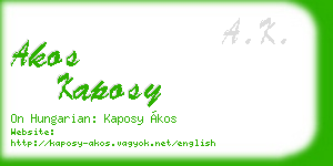 akos kaposy business card